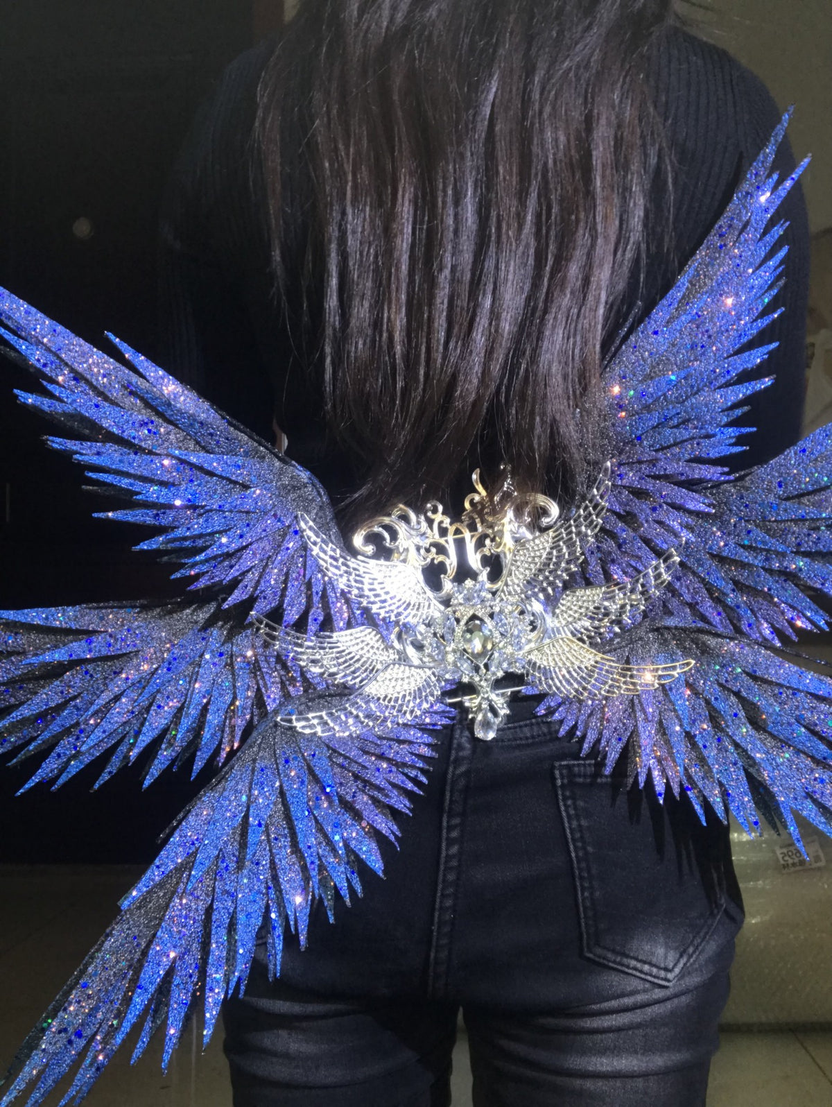 Blue Purple Gradient Six-Wing Waist Back Ornament