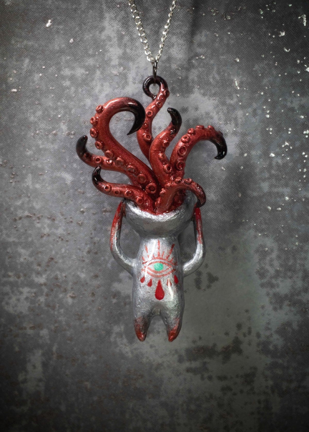 Cthulhu Tentacle Creature Pendant Necklace