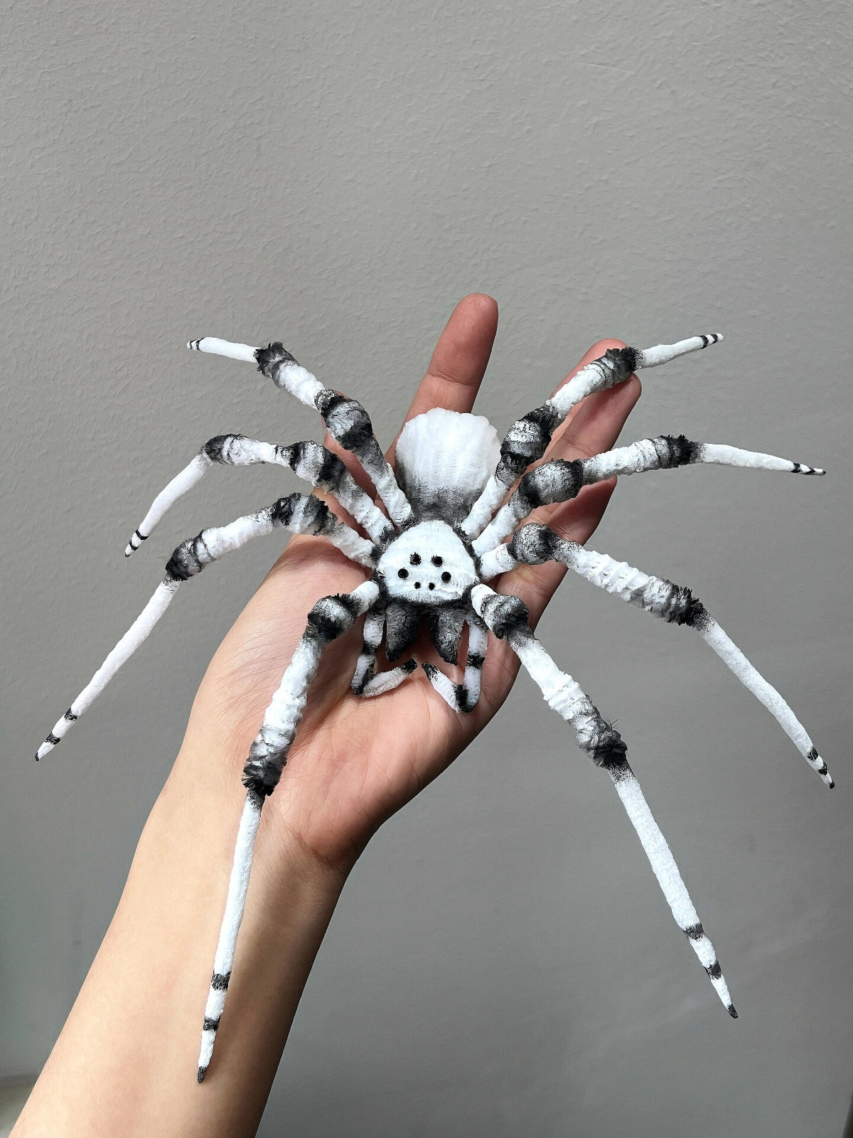 Chenille Spider Plush Poseable Dark Decor