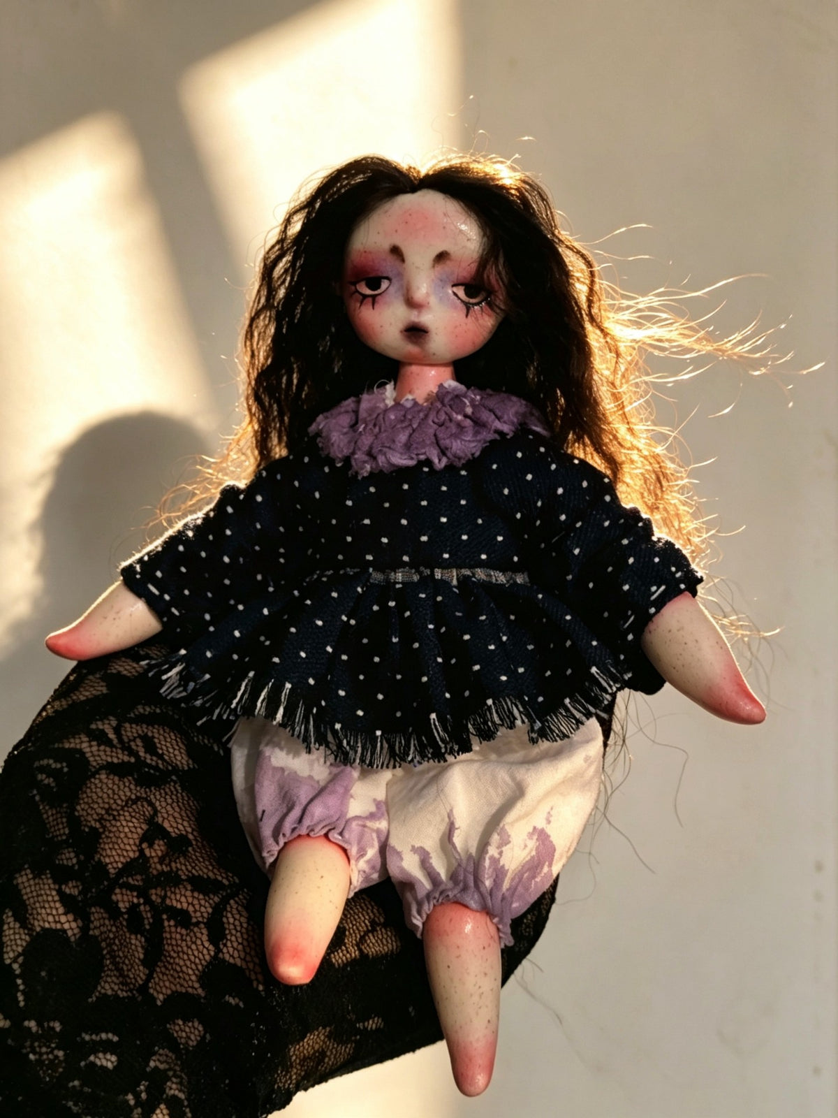 Handcrafted Art Doll with Glossy Finish