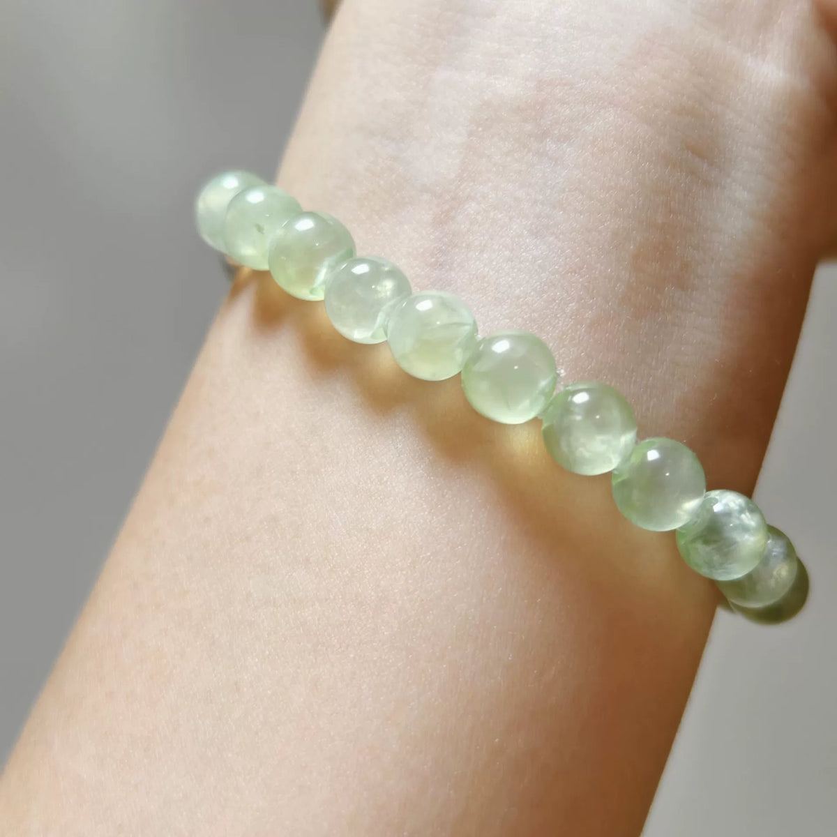 Braccialiale in Prehnite Naturale Verde Pallido