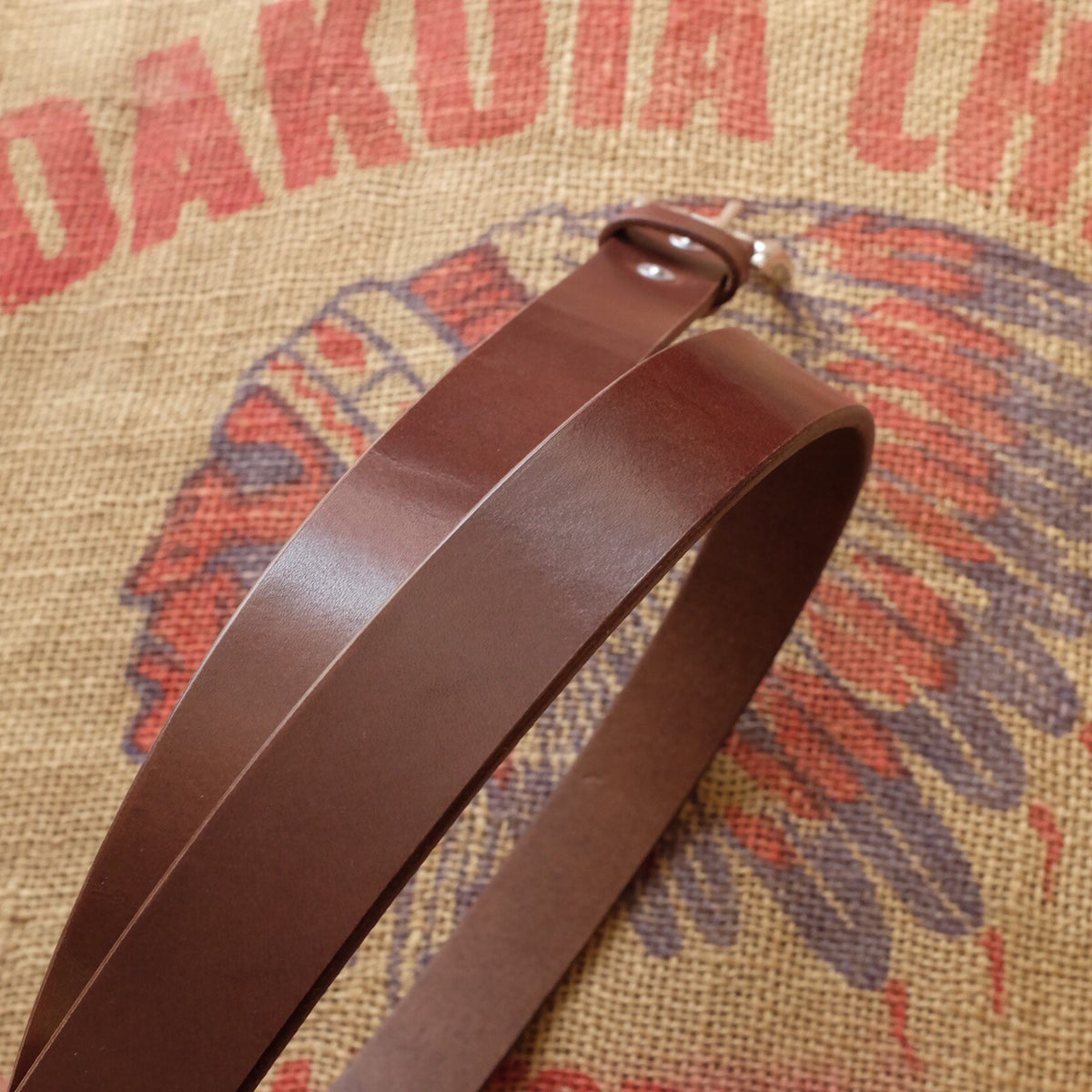 Dark Brown Leather Belt with Silver Buckle