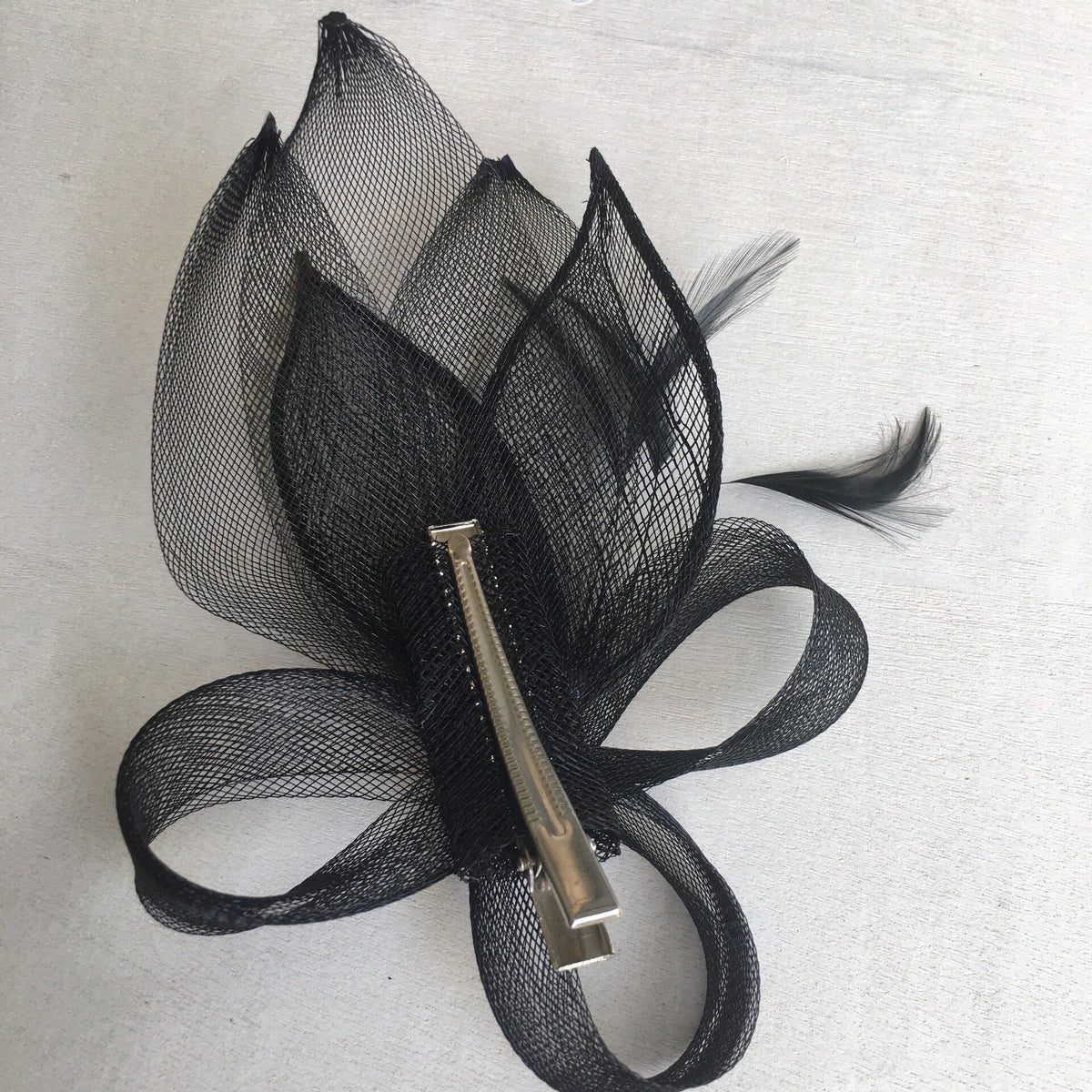 Black Mesh Fascinator Hair Clip