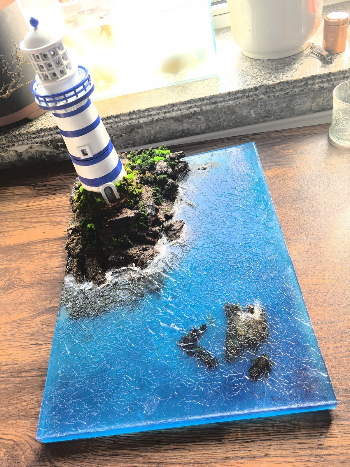 Handmade Lighthouse Ocean Scene Decor