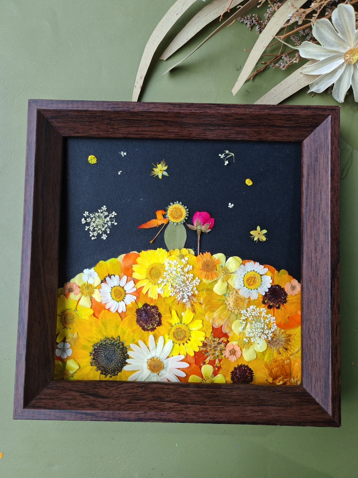 Cornice con fiori pressati Il Piccolo Principe 8 pollici