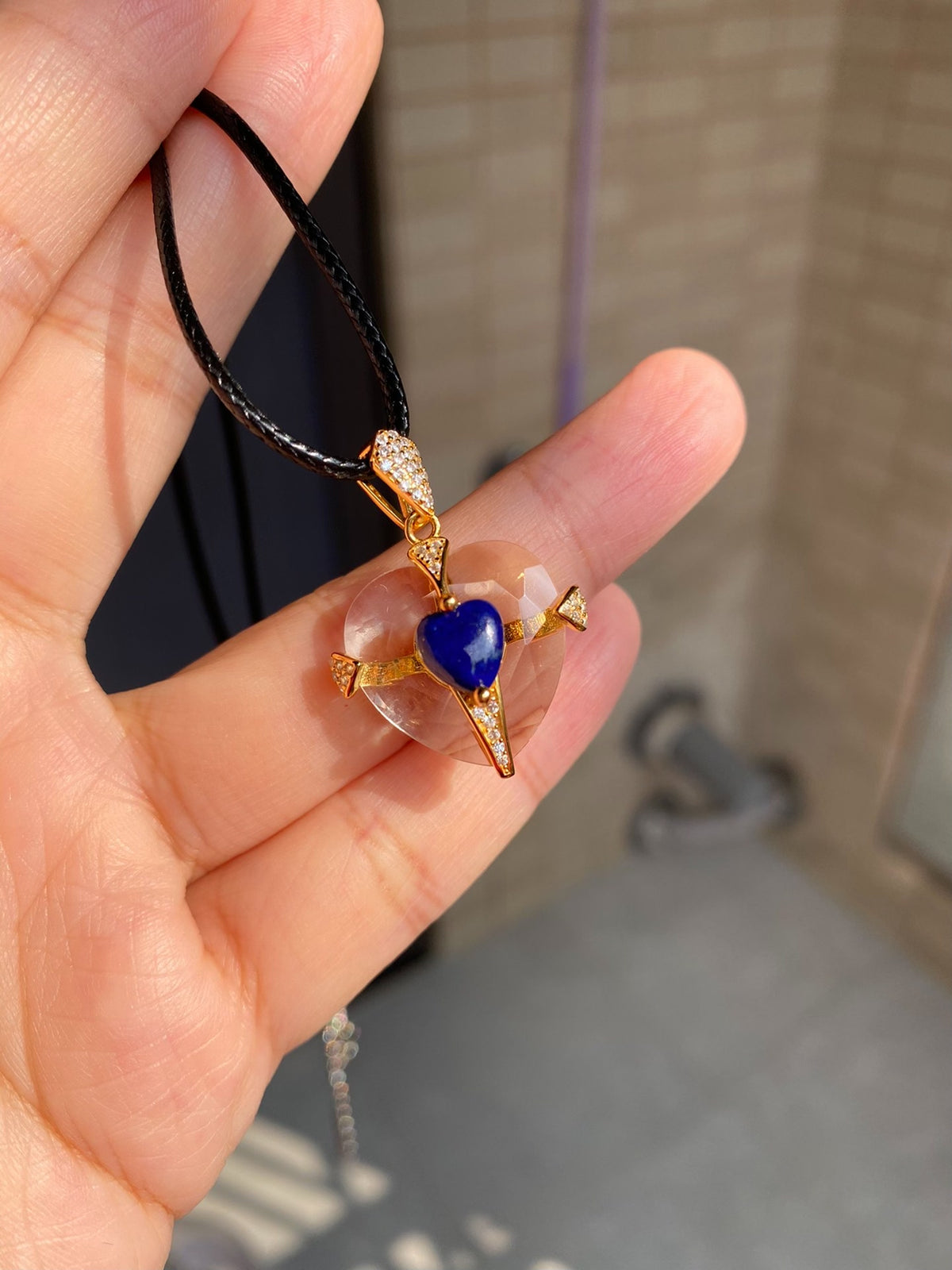 S925 Silver Quartz Lapis Lazuli Pendant