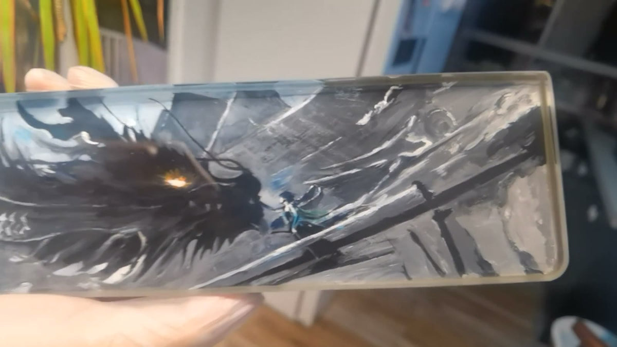 Resin Keyboard Wrist Rest Hand Painted Dragon