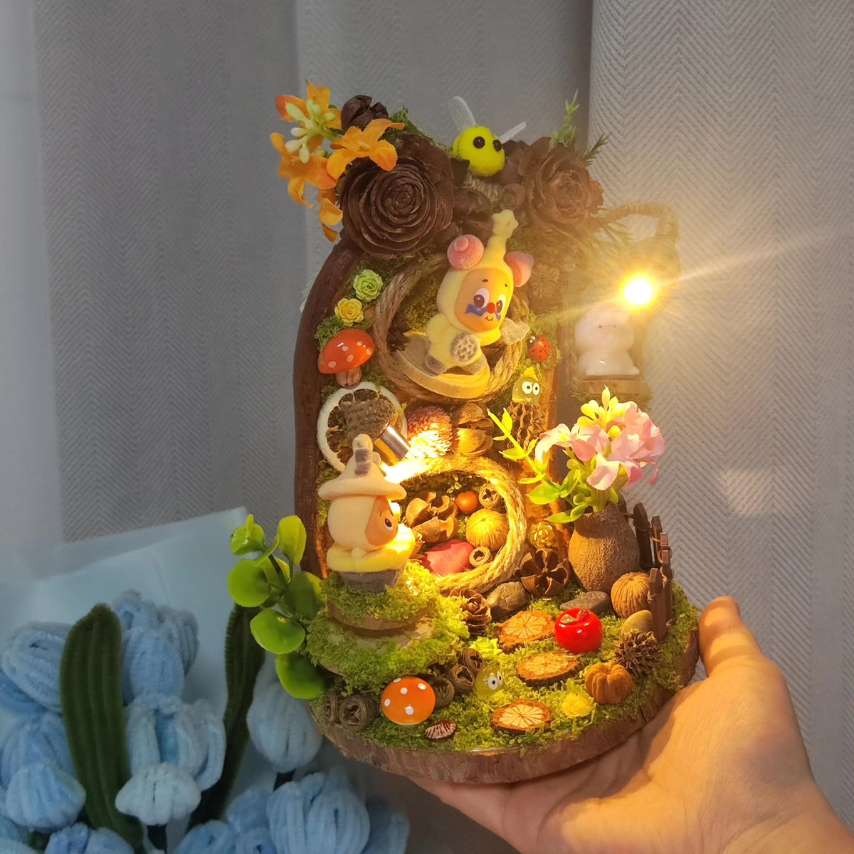 Star Person Bean Pod Diorama with LED Light