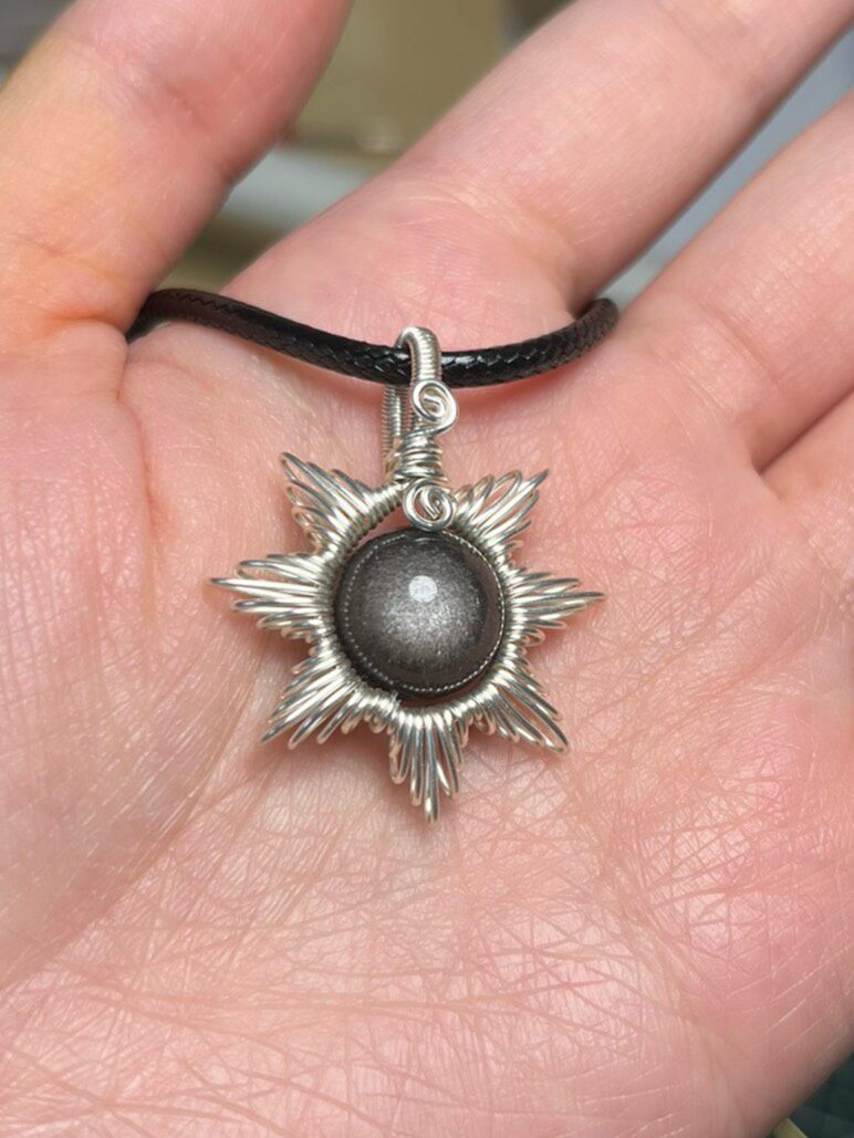 Handcrafted Wire Wrapped Sun Pendant