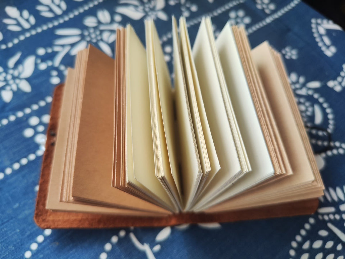 Cameo Shell Carving Leather Journal