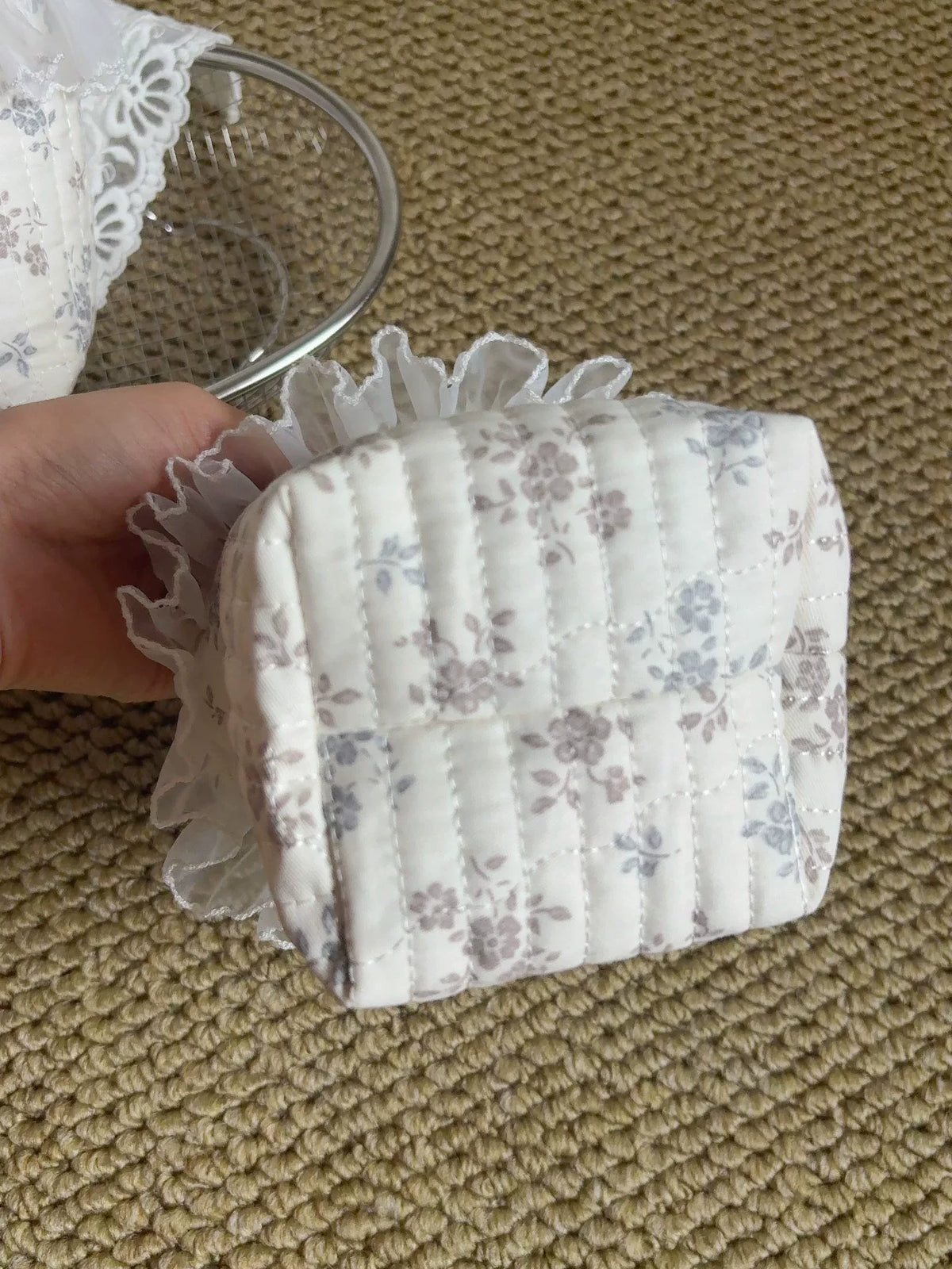 Porticápices de Escritorio de Algodón Acolchado con Estampado Floral