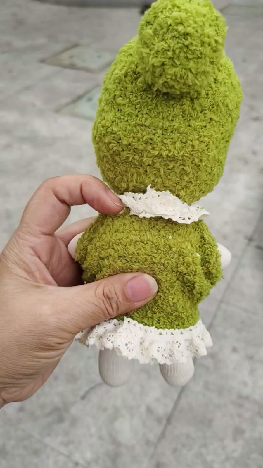 Handmade Green Sock Doll Pendant