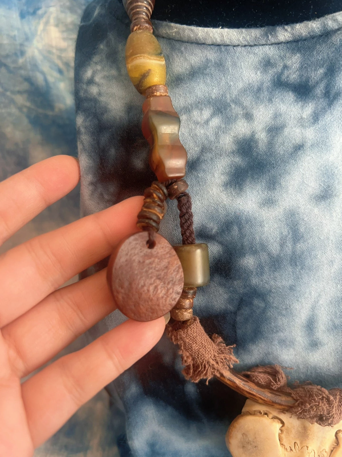 Handwoven Deer Skull Beaded Necklace