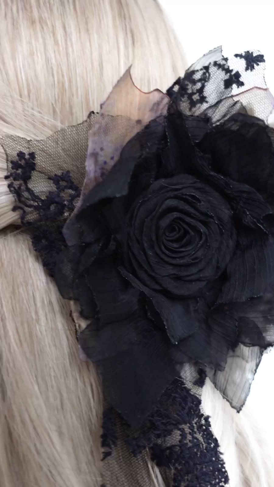 Black Fabric Shark Clip Hair Claw