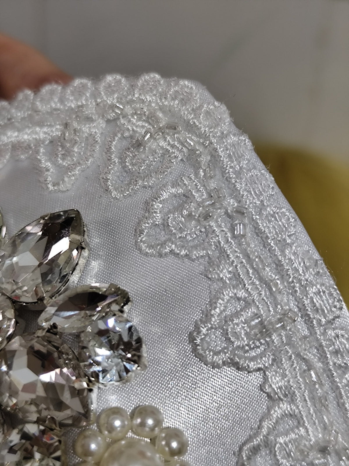 Silver White Lolita Kokoshnik Crown with Rhinestones