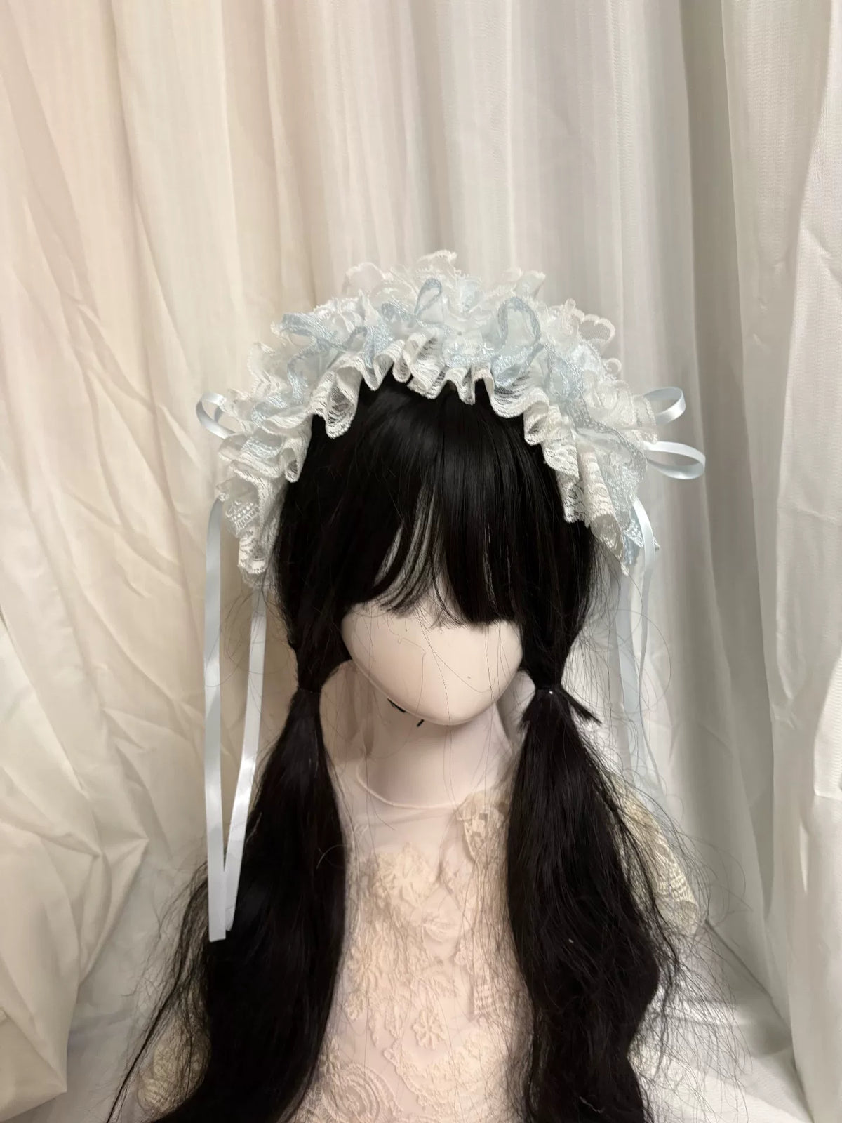 Light Blue Lace Lolita Bonnet Headdress