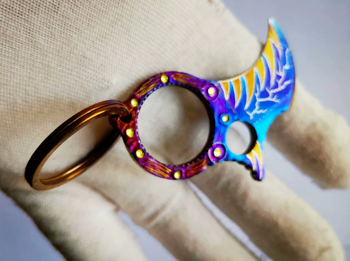 TC21 Titanium Karambit Keychain Hand Carved