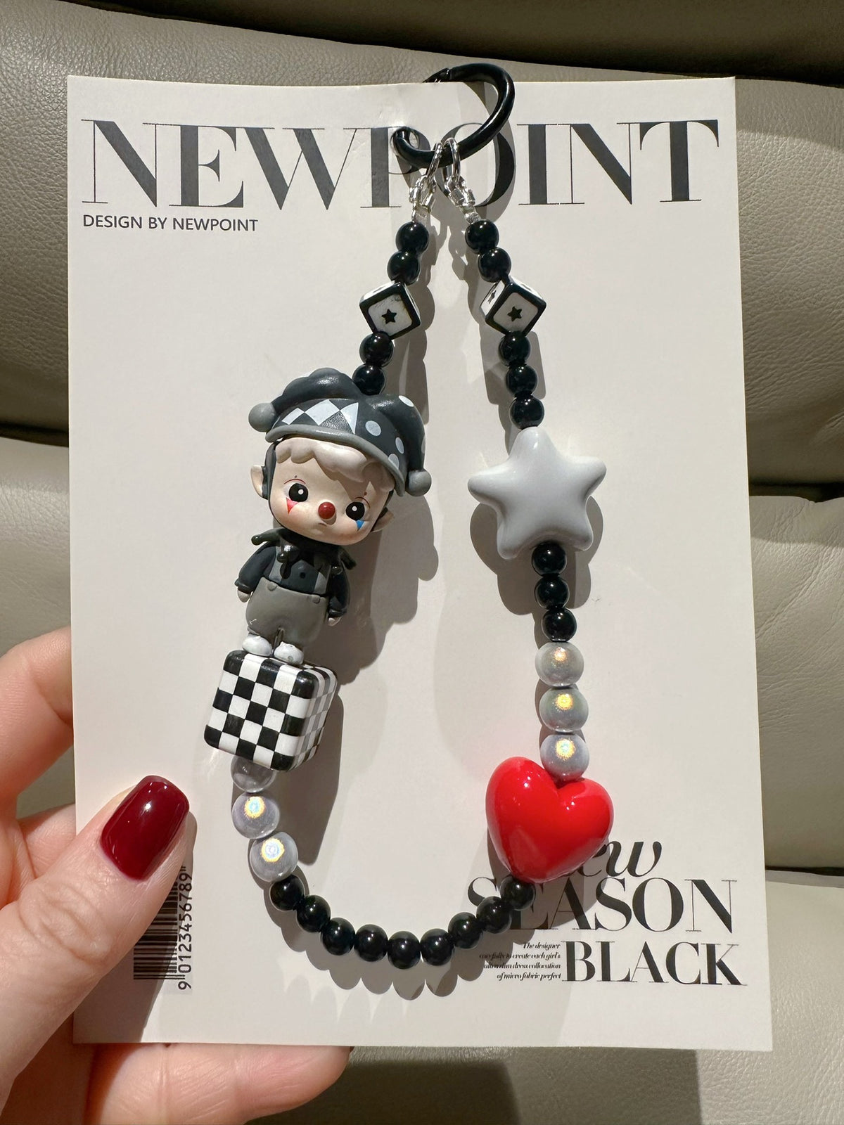 Hacipop Clown Beaded Phone Strap Keychain