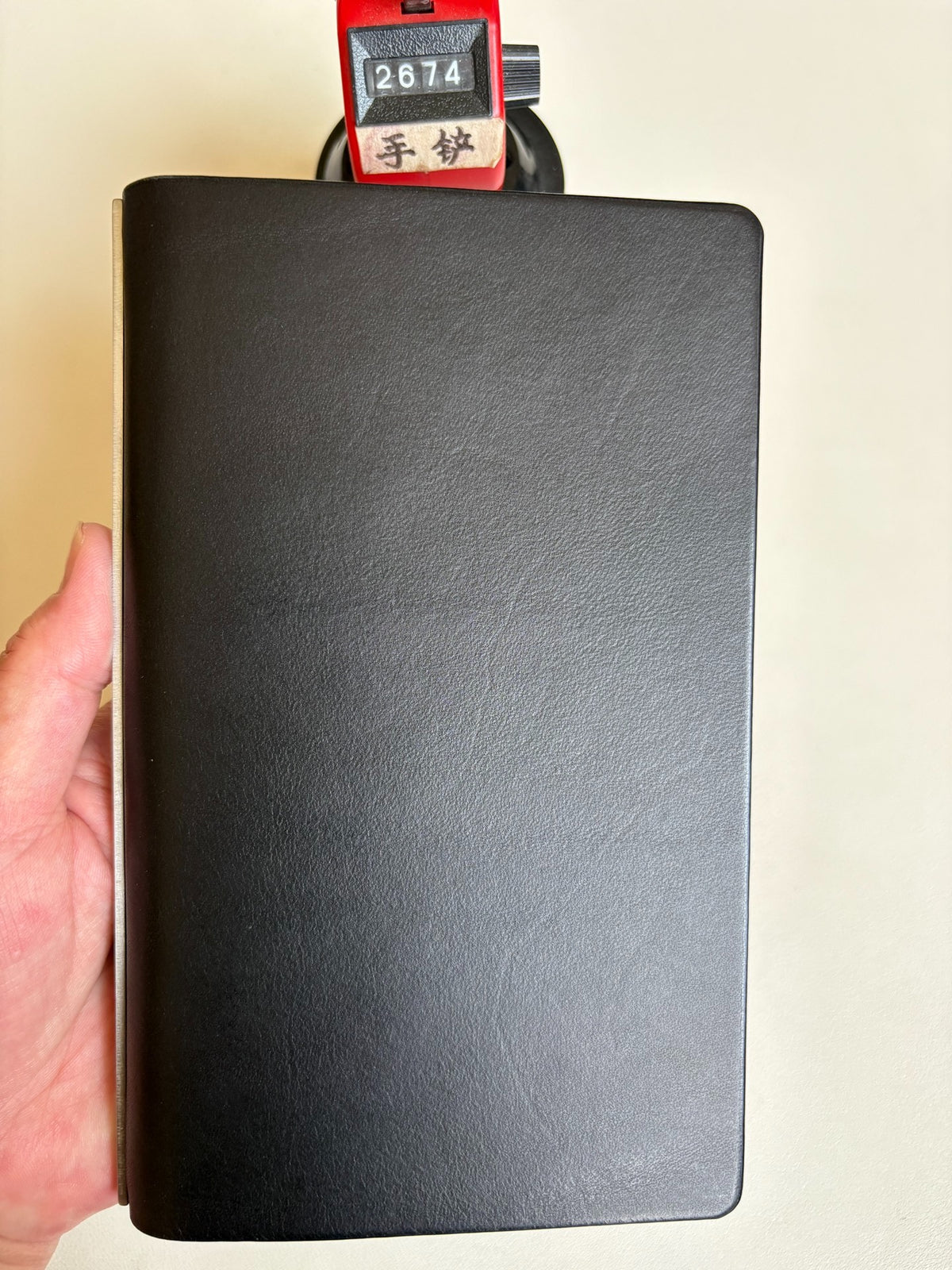 Handmade A6 Leather Ring Binder Cover Black