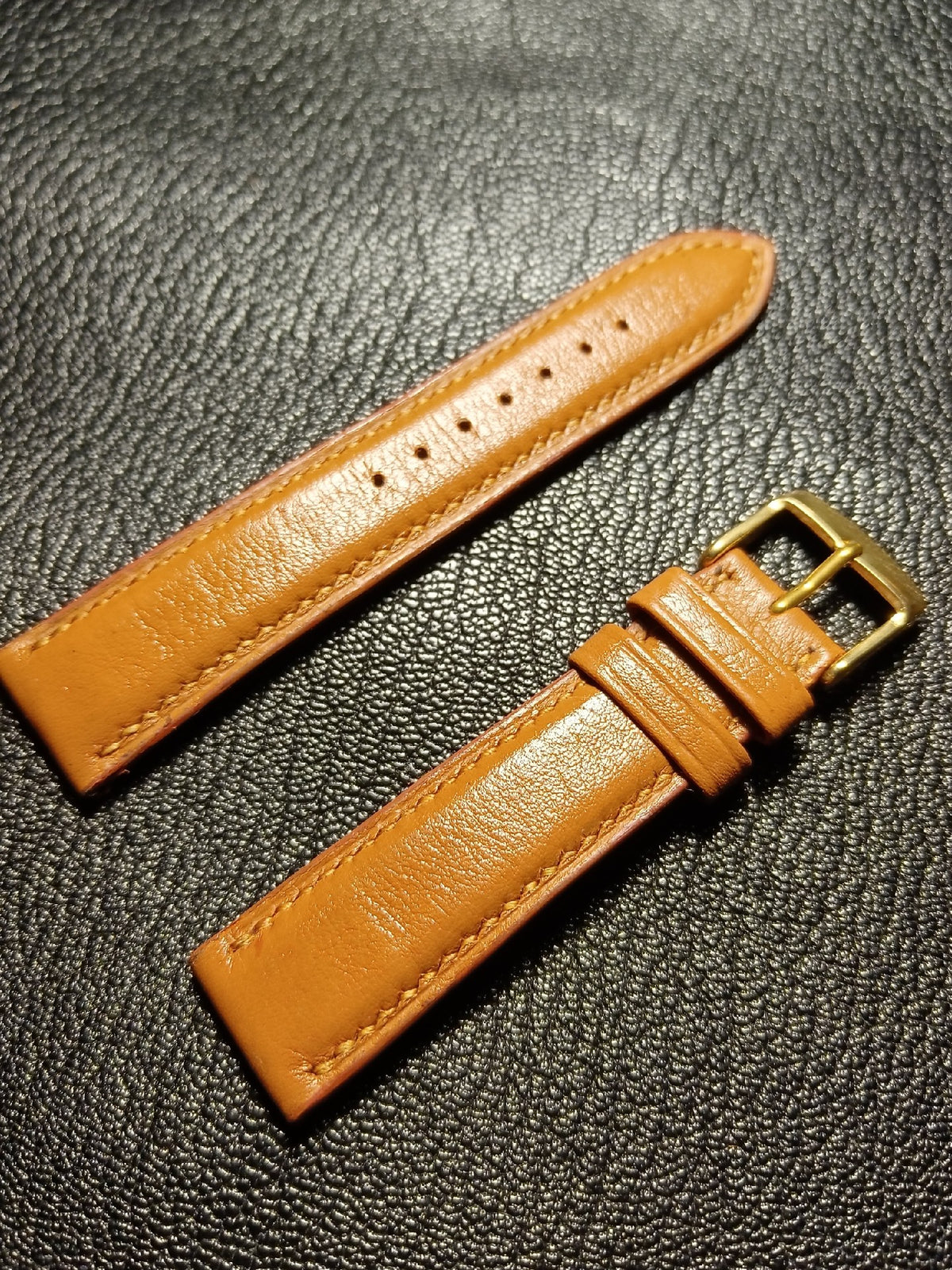 Swift Leather Watch Strap Yellow Brown