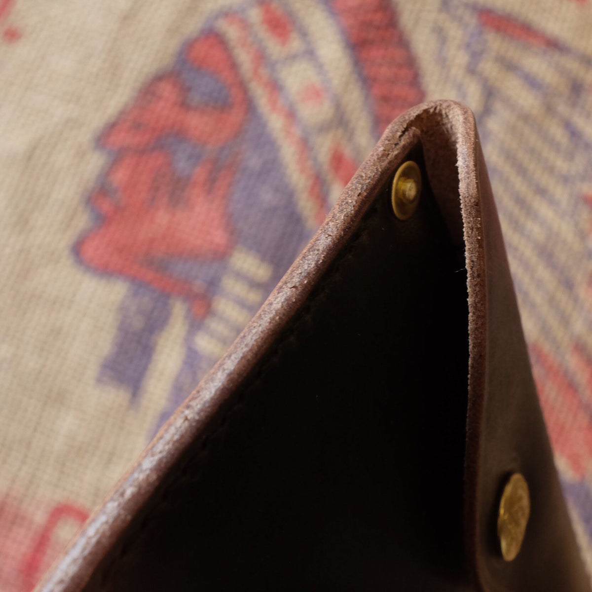 Leather Wallet with Brass Snap Closure