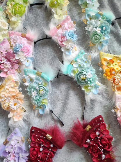 Floral Animal Ear Headband with Lolita and Chinese Style