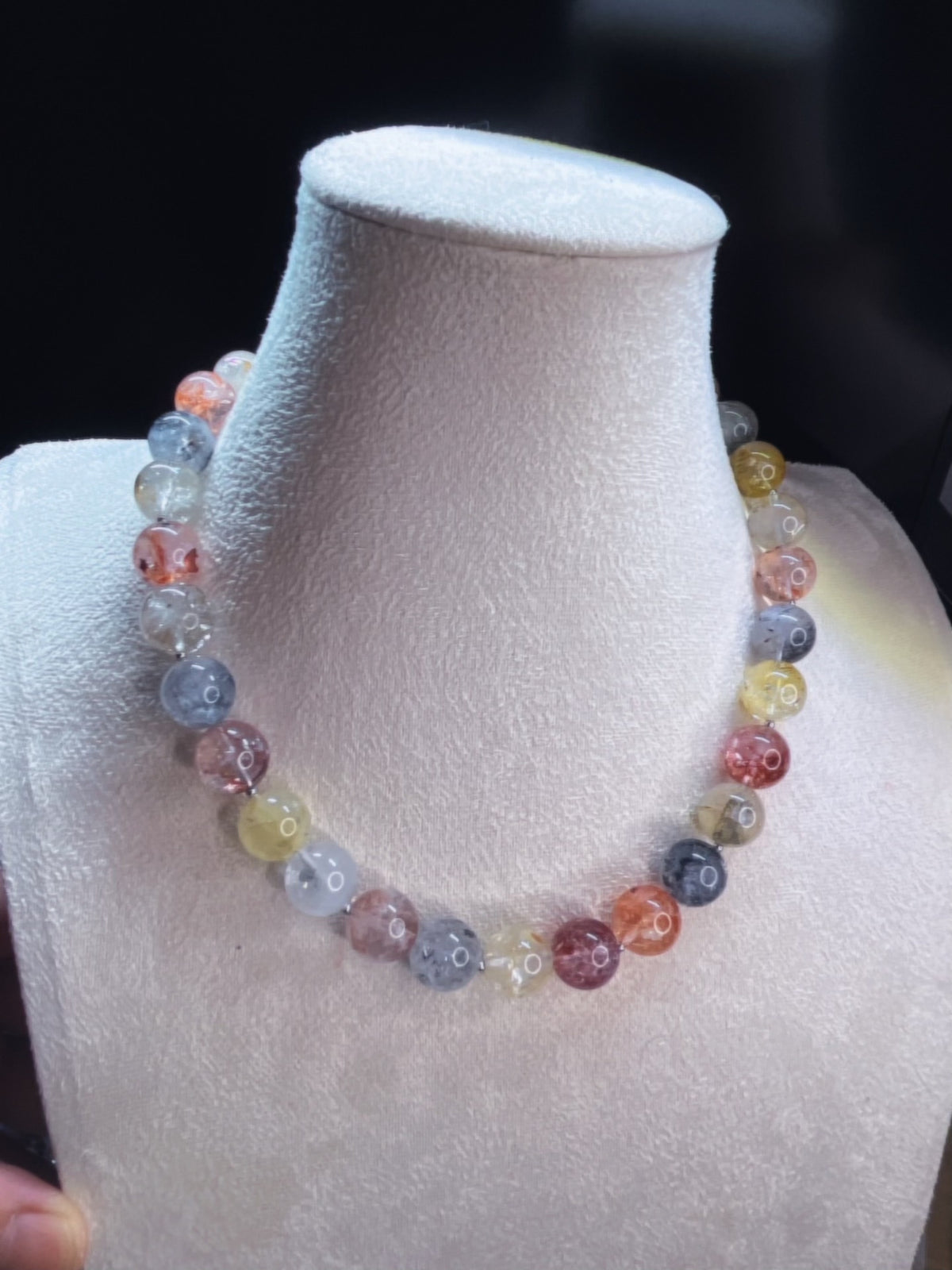 Crystal Beaded Necklace Natural Multicolor