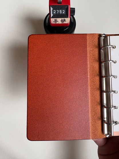 A7 13-Ring Leather Notebook Cover with Metal Binding