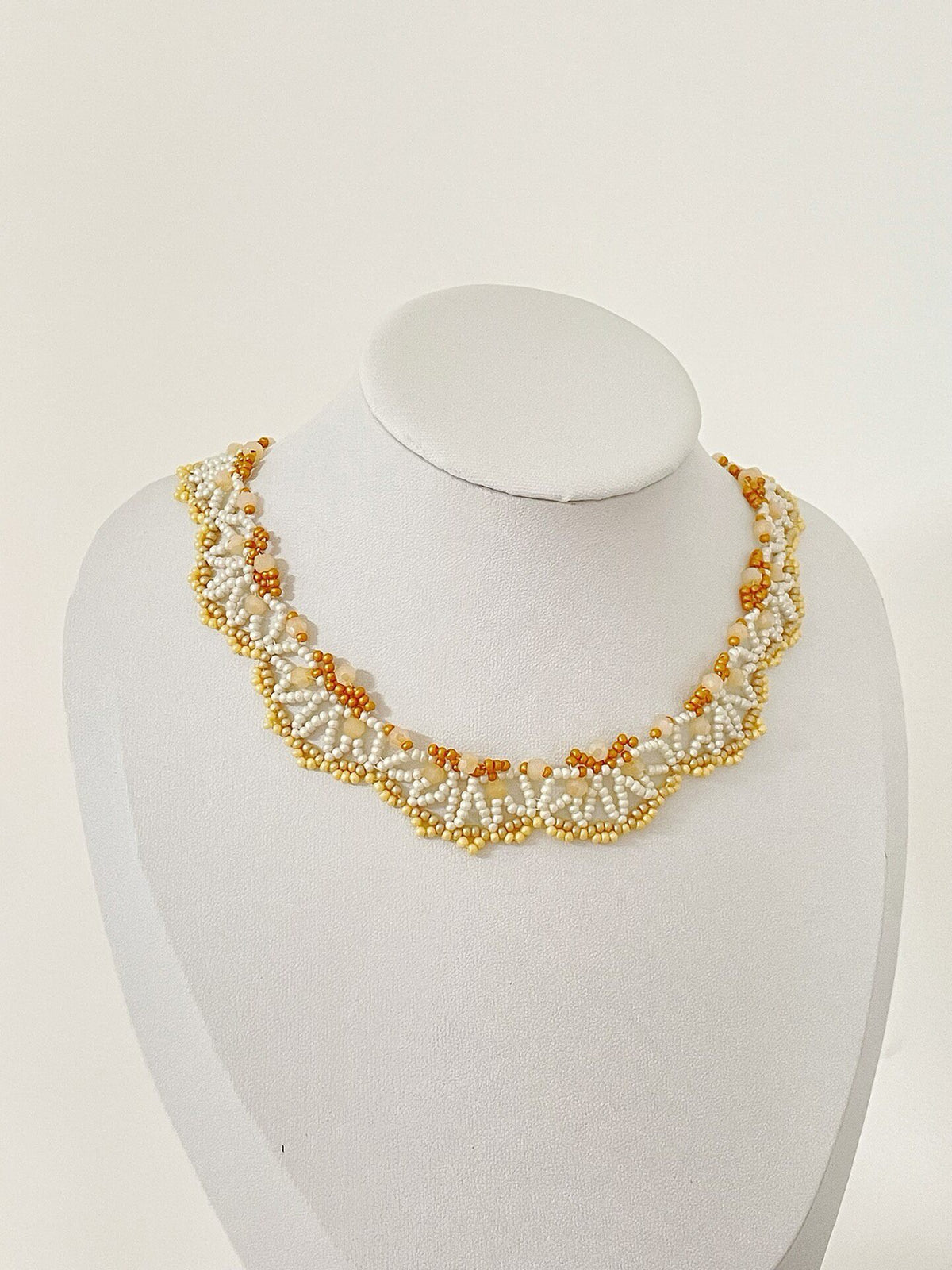 Handmade Lace Collar Beaded Necklace