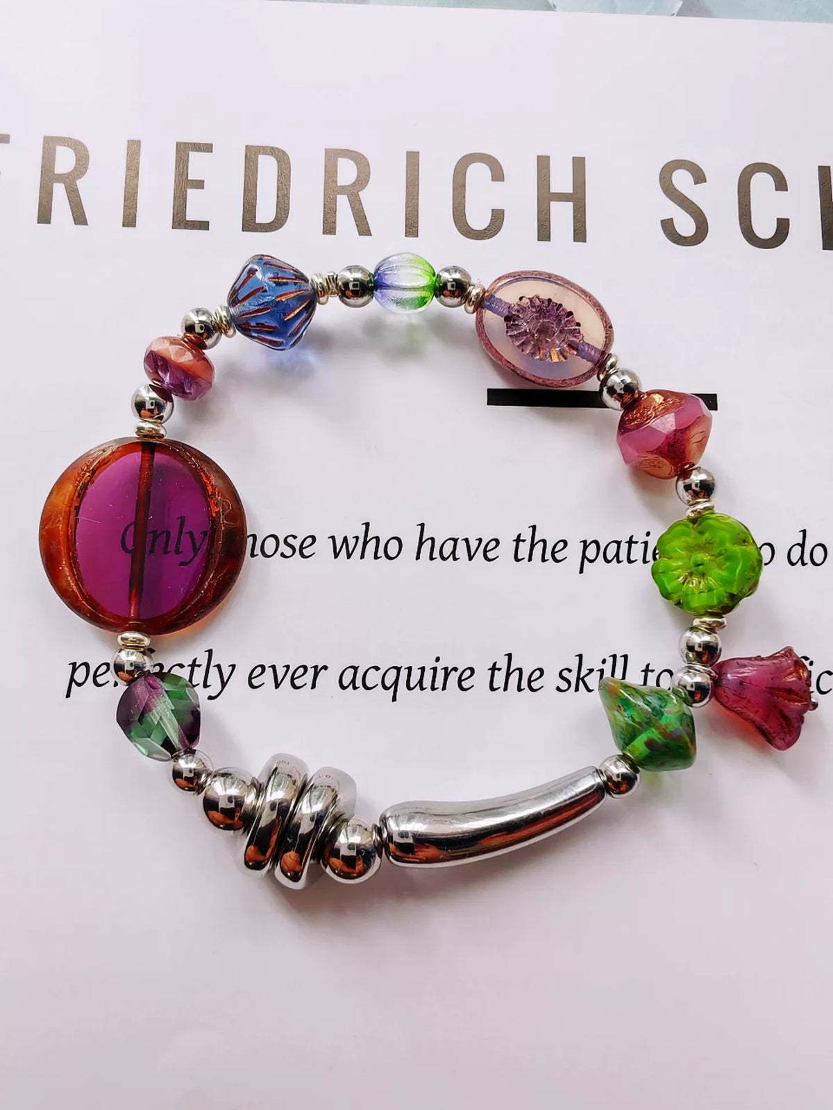 Handmade Czech Glass Bead Bracelet