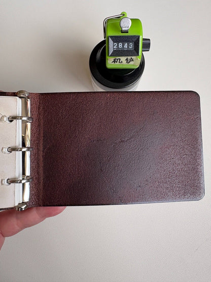 Handcrafted Leather Notebook with Stainless Steel Back Panel and Ring Binding