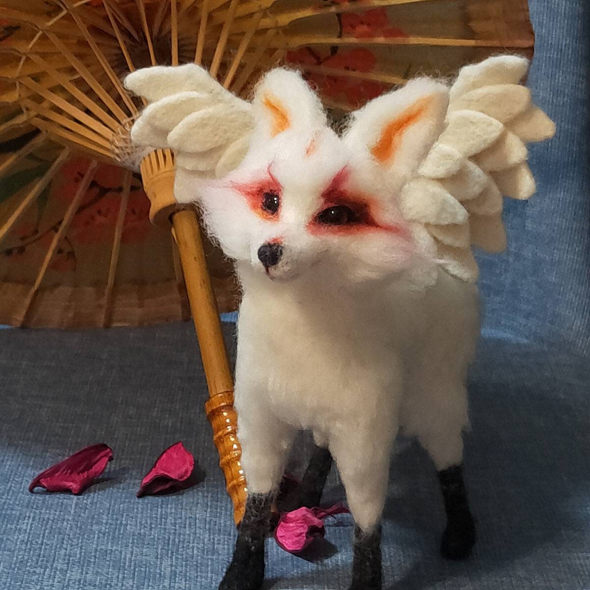 Wool Felt Yeye Mythical Fox Sculpture