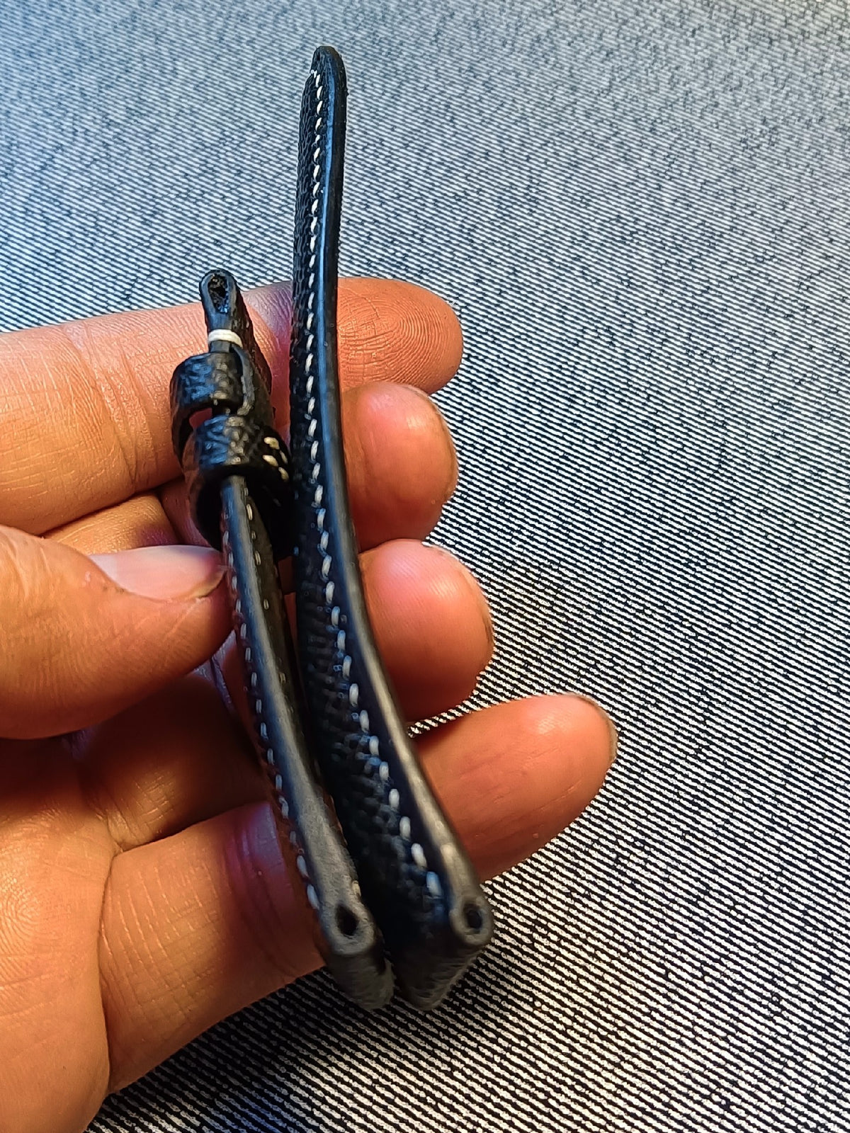 Handmade Black Epsom Leather Watch Strap