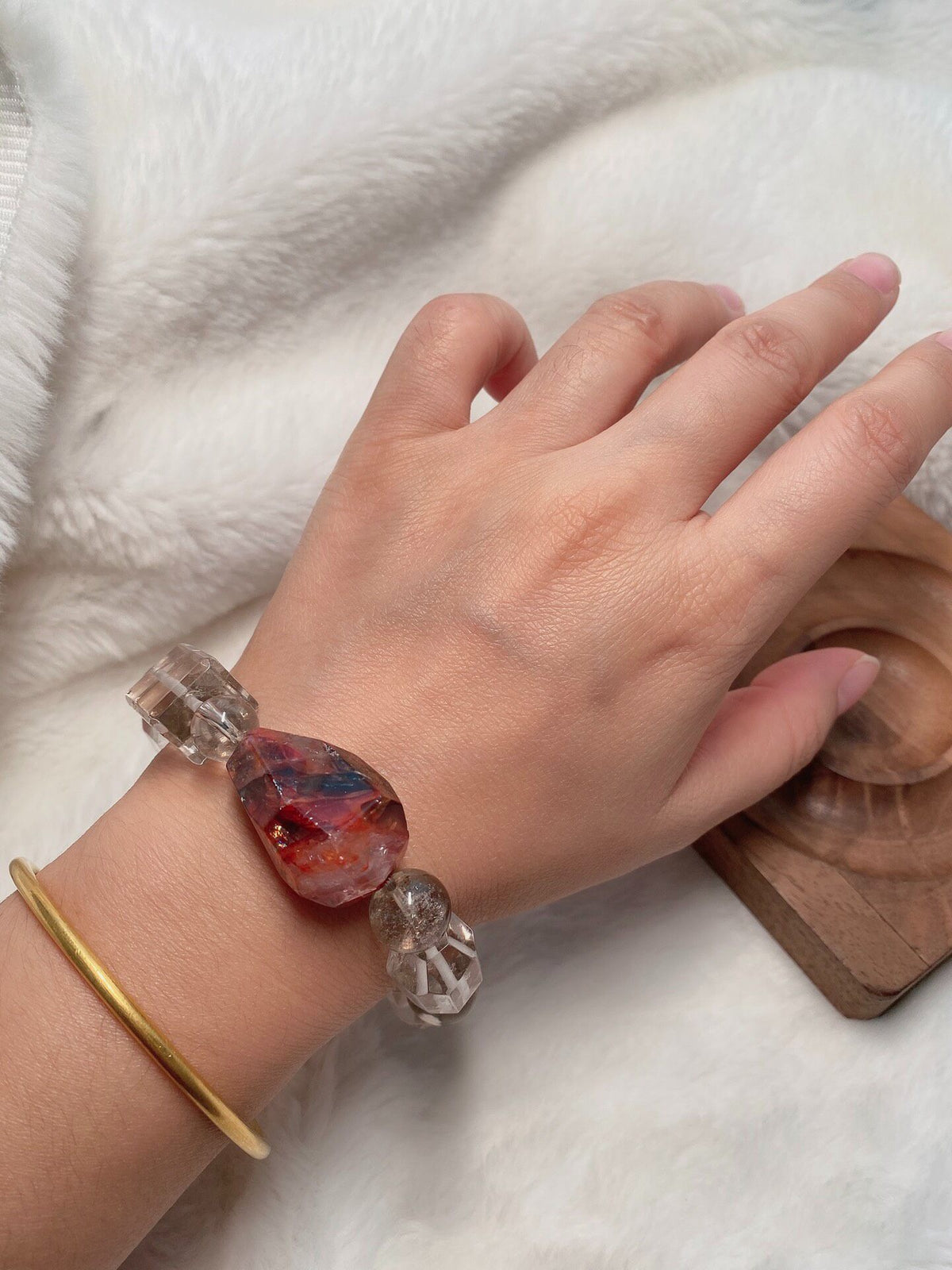Natural Crystal Bracelet Glue Flower Focal