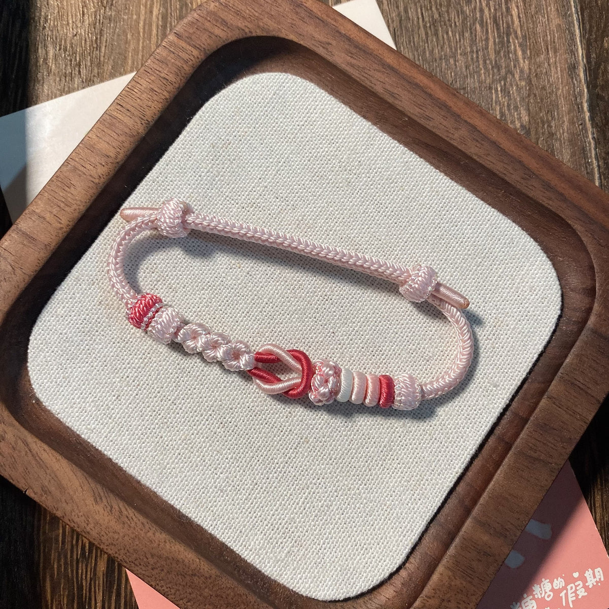 Handcrafted Braided Bracelet with Heart Knot
