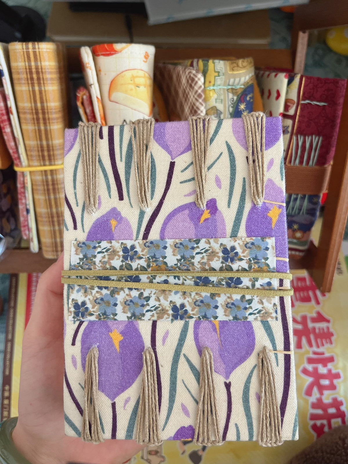 Handmade Fabric Journal with Butterfly Decor