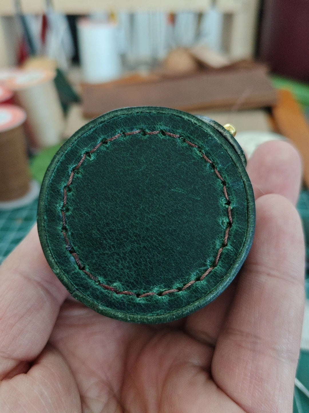 Vegetable Tanned Leather Thumb Ring Case