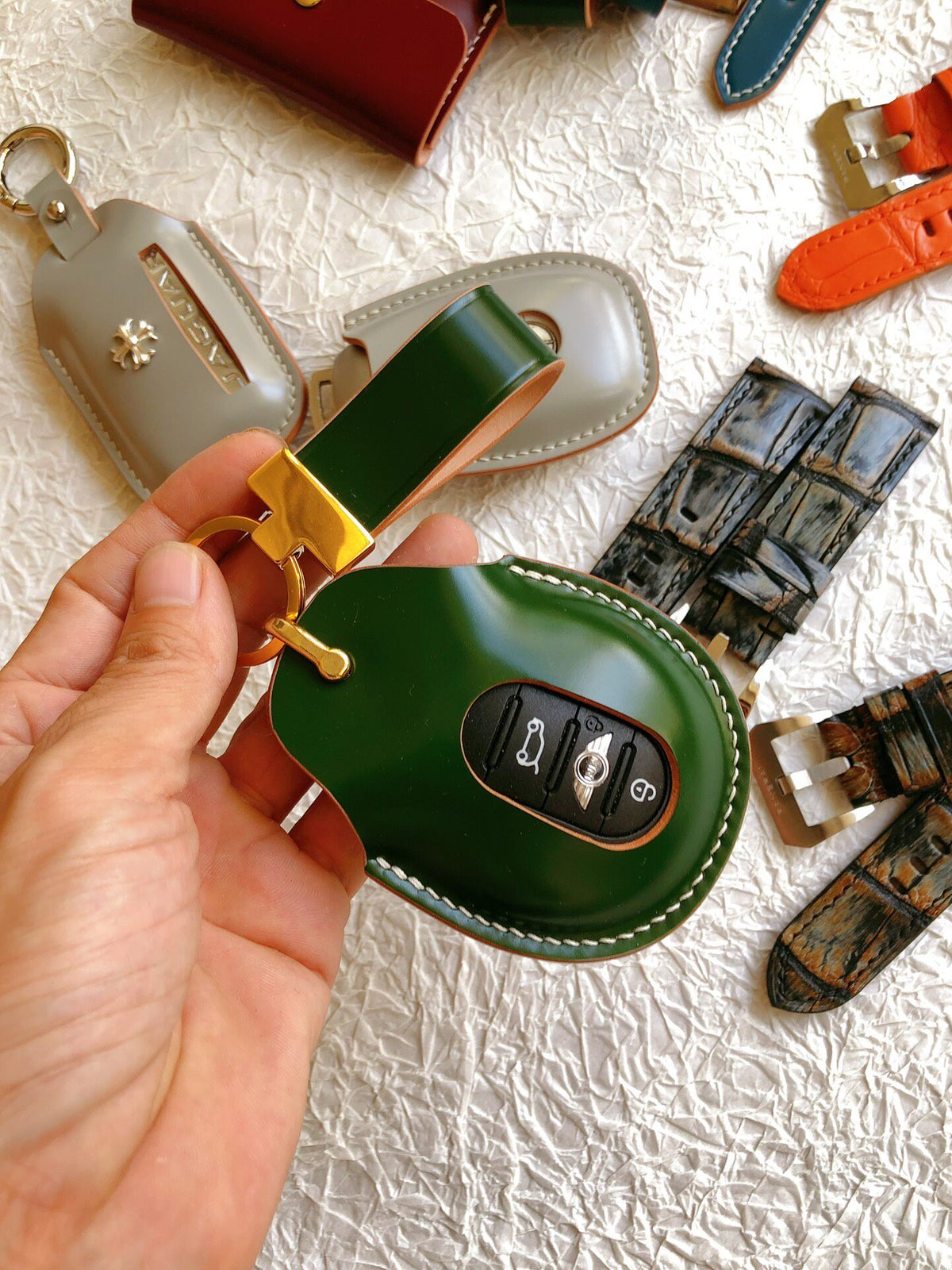 Handcrafted Shell Cordovan BMW Mini Key Cover