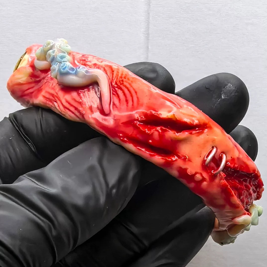 Red Flesh Horror Tentacle Eye Cuff Bracelet