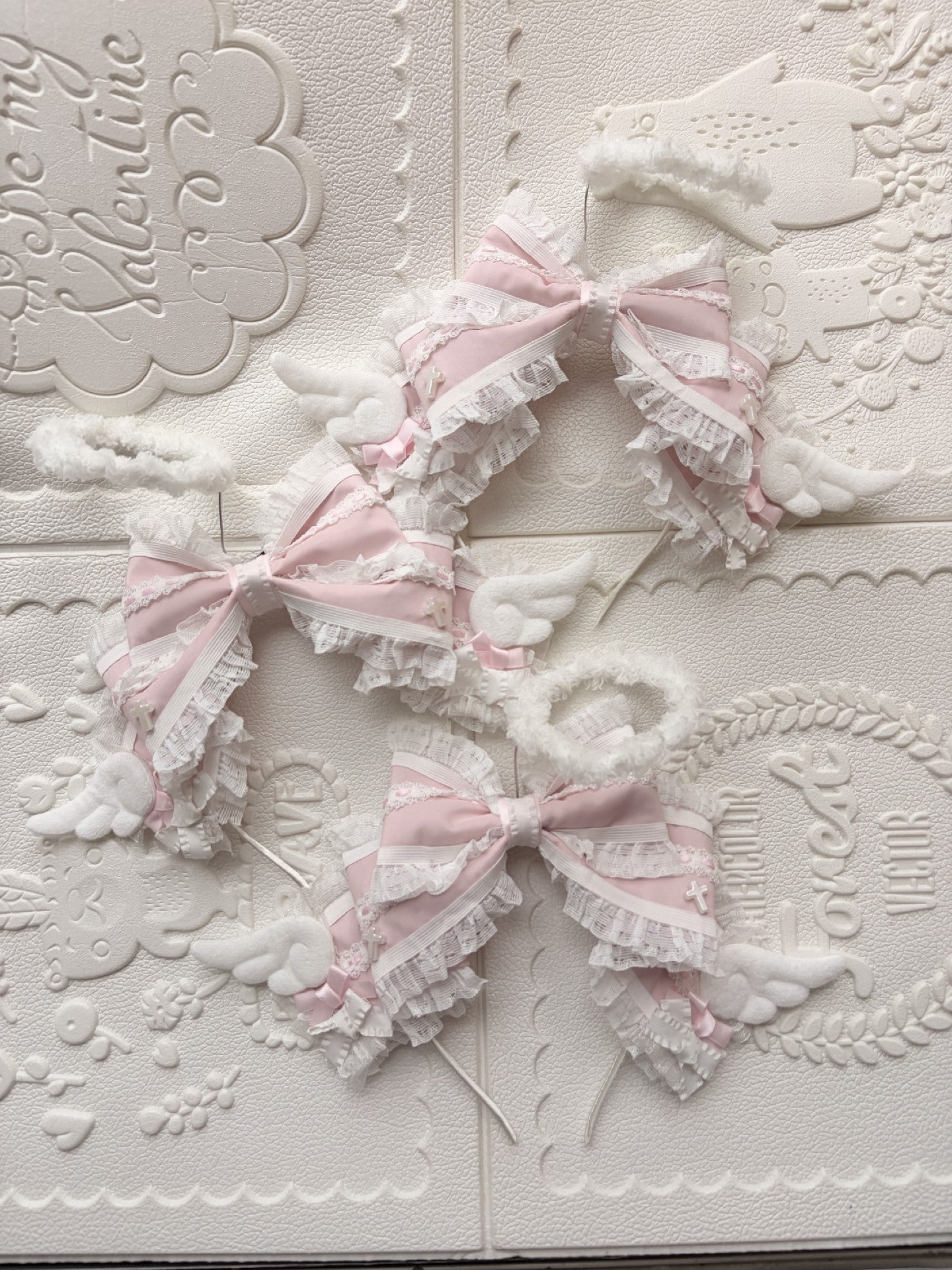 Angel Wing Halo KC Hair Clip with Large Bow