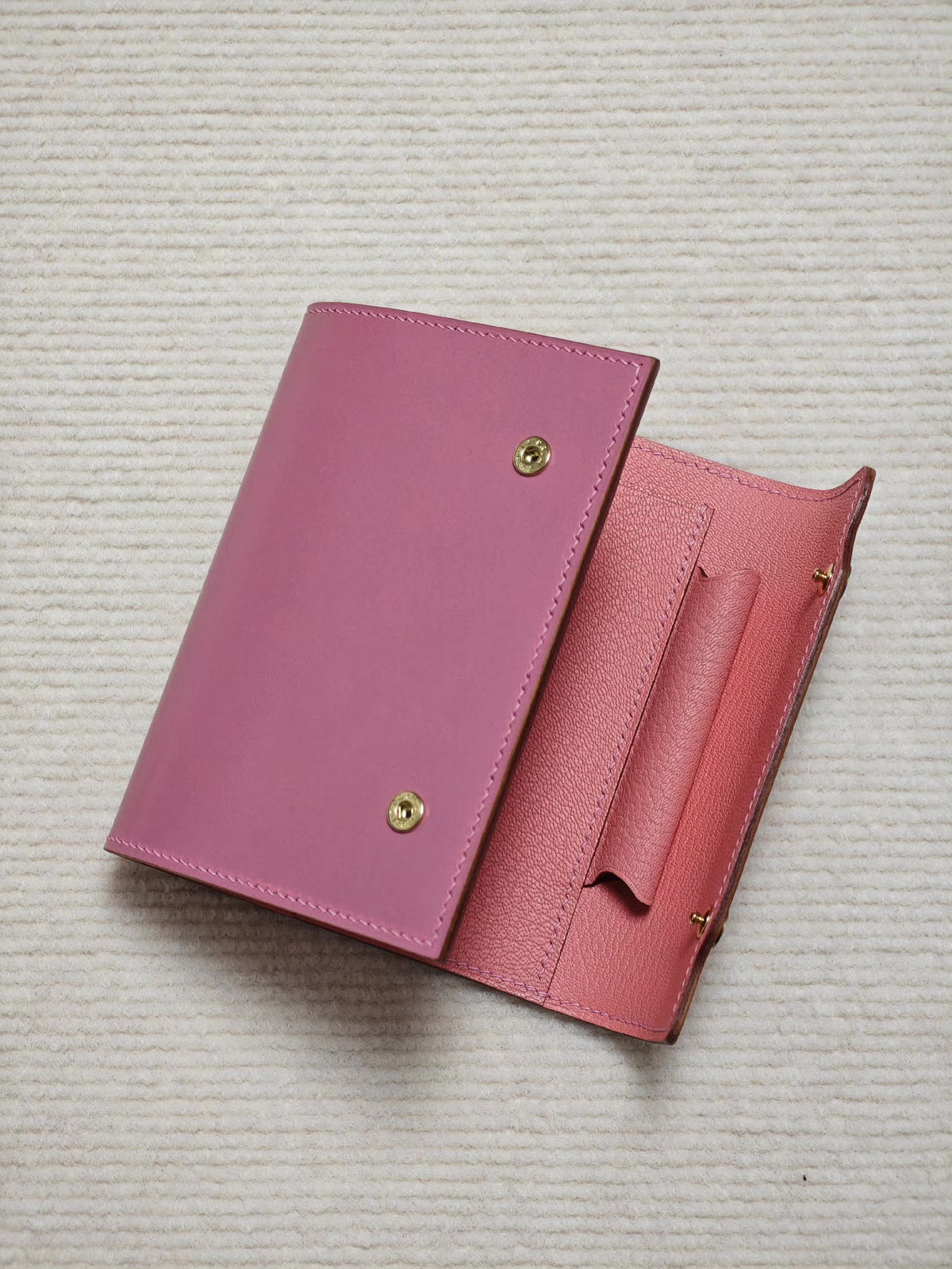 A7 Knox Trifold Notebook Cover Pink Bridle Leather