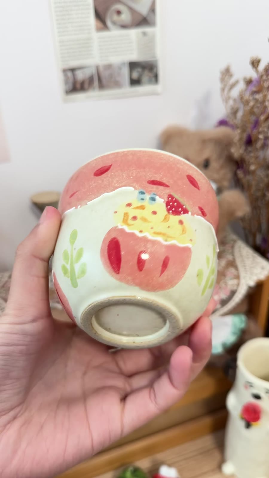 Handcrafted Ceramic Coffee Cup Cheesecake Pink