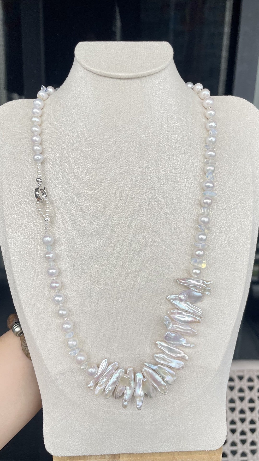 Set Collana e Bracciale in Perle Barocche e Perle d'Acqua Dolce
