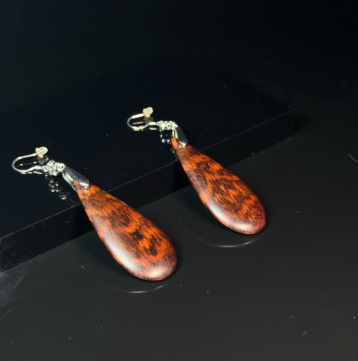 Snakewood Teardrop Pendant with Braided Cord