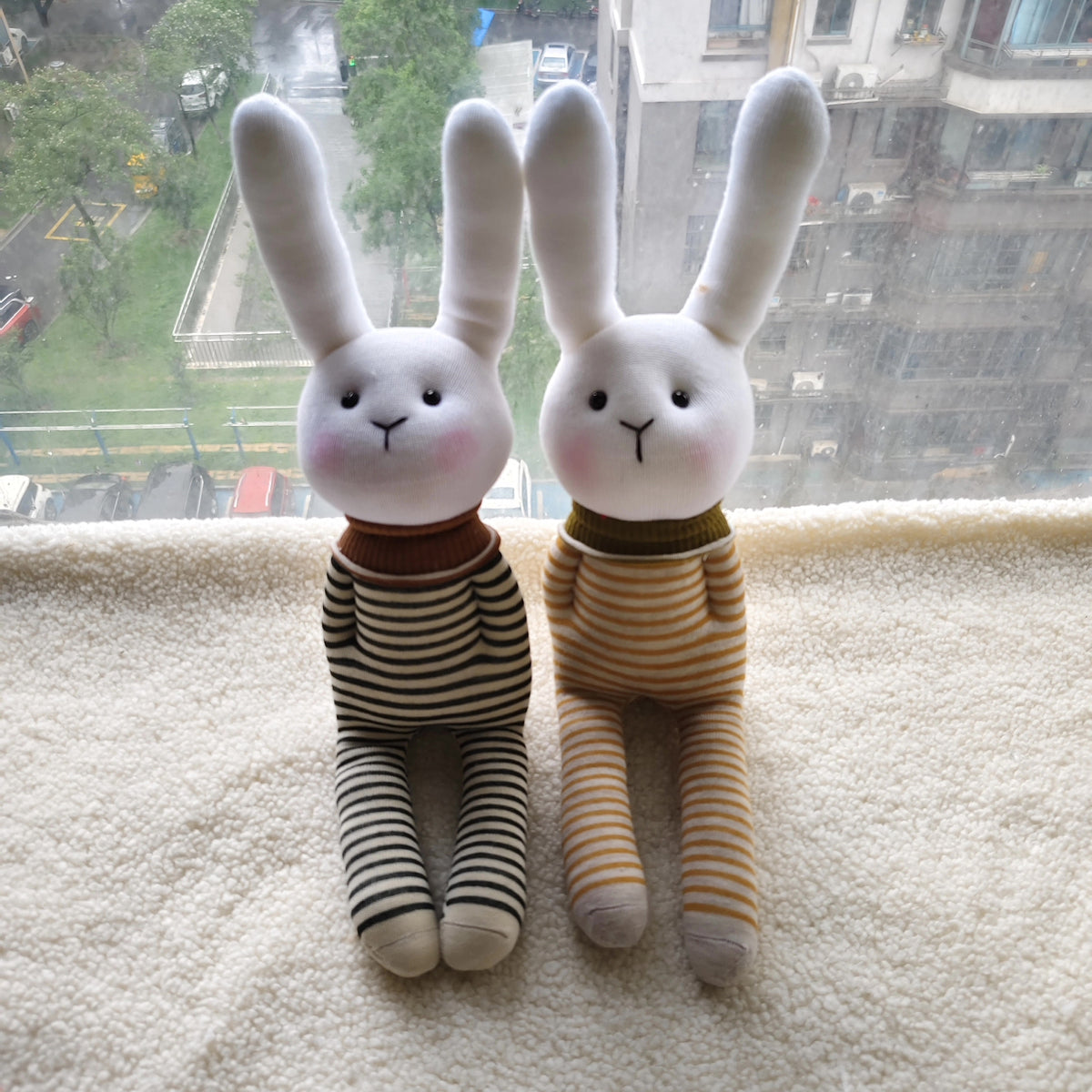 ハンドメイド ソックドル ウサギのぬいぐるみフィギュア