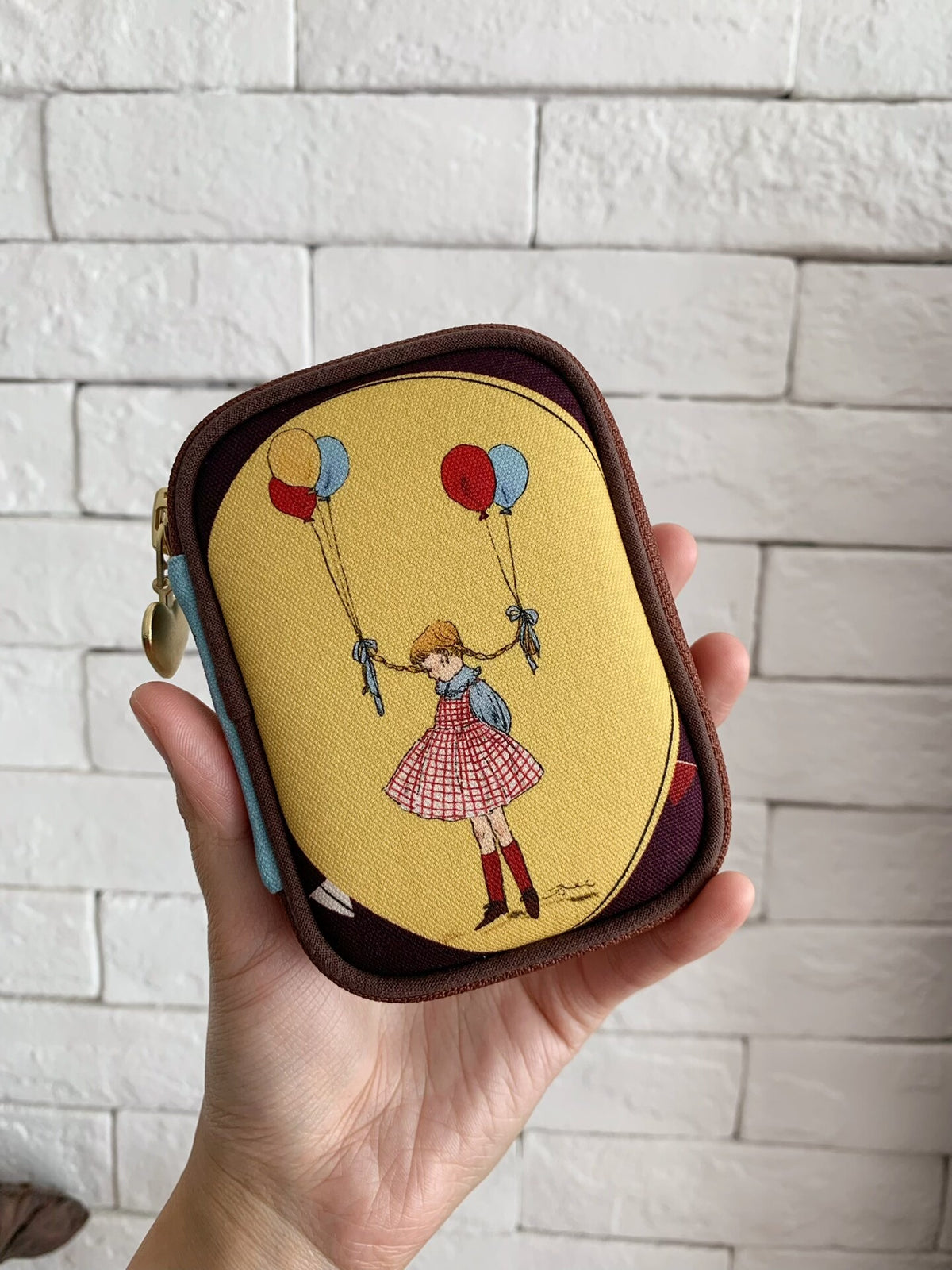 Vintage Storybook Print Oxford Fabric Pouch