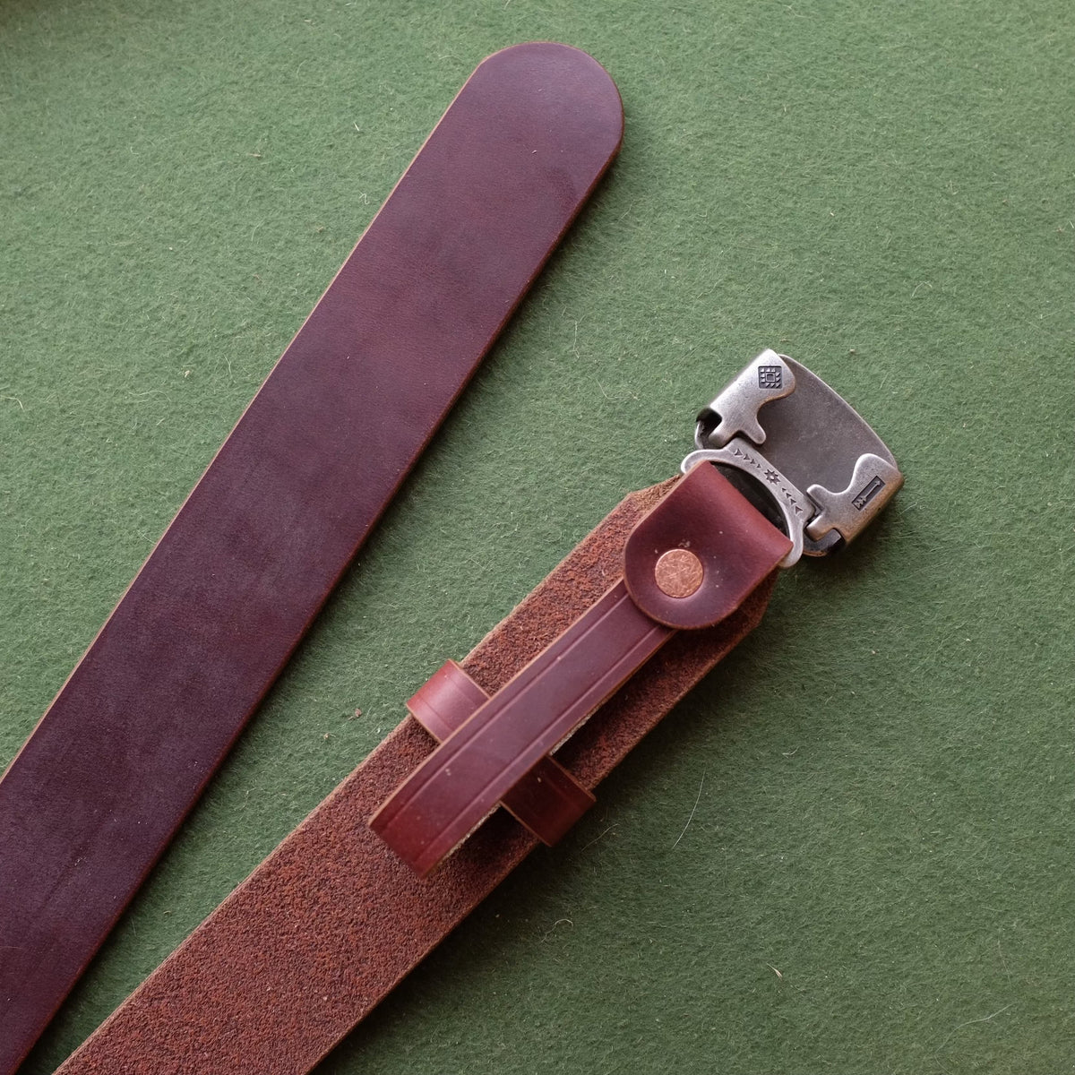 Horween Leather Belt with Hinge Buckle