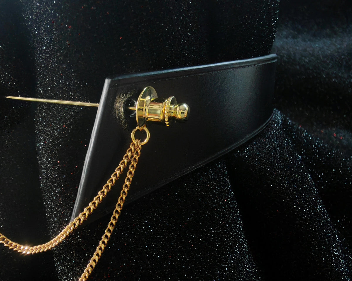 Choker de Gola em Couro de Vaca Preto