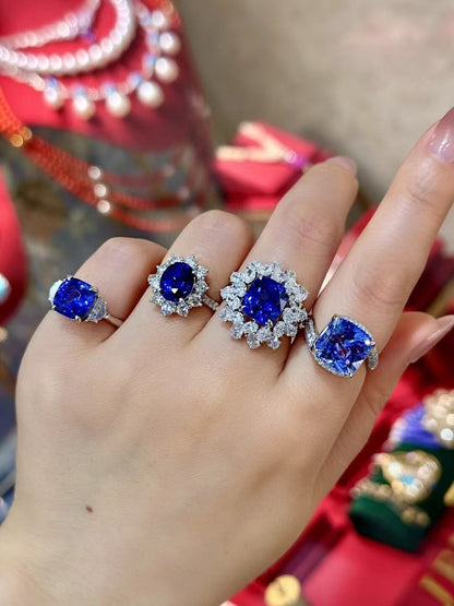 Royal Blue Gemstone & White Pearl Jewelry Collection