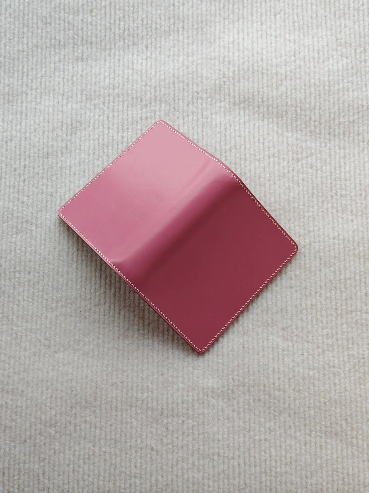 Pink Leather Ring Binder with Six Rings